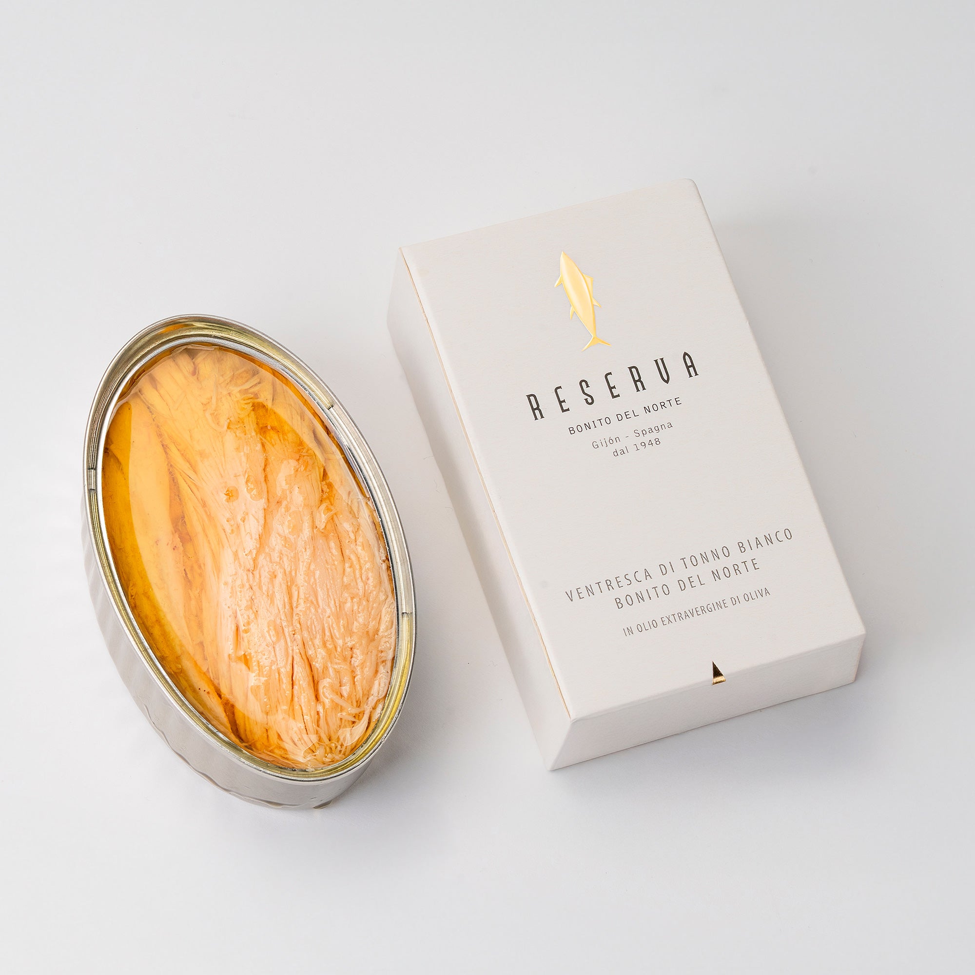 packaging e ventresca di tonno Reserva